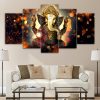 Lord Ganesha Vinayaka Ganapati Statue Religion - 5 Panel Canvas Art Wall Decor