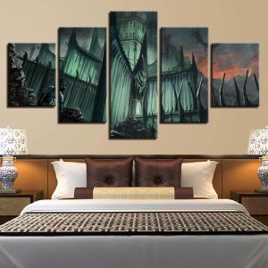 Lord Of The Rings Castle 3 - Movie 5 Panel Canvas Art Wall Decor