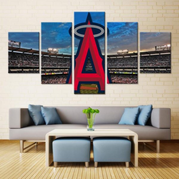 Los Angeles Anaheim Stadium - Sport 5 Panel Canvas Art Wall Decor