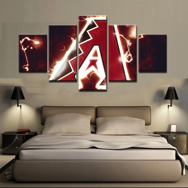 Los Angeles Angels Of Anaheim Team Thumderbolt - Sport 5 Panel Canvas Art Wall Decor