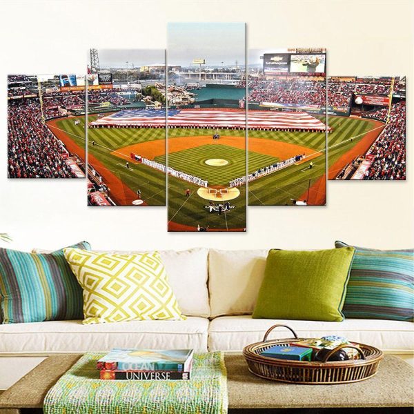 Los Angeles Angels Stadium Baseball - 5 Panel Canvas Art Wall Decor