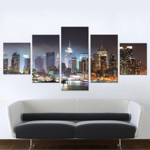 Los Angeles City - Nature 5 Panel Canvas Art Wall Decor