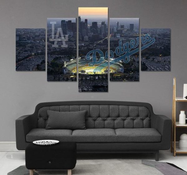 Los Angeles Dodgers City Nature - 5 Panel Canvas Art Wall Decor