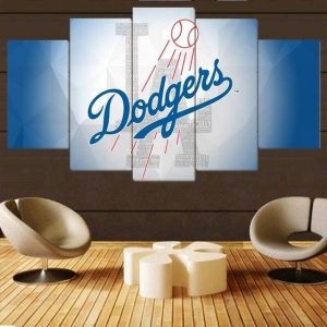 Los Angeles Dodgers Logo Sport - 5 Panel Canvas Art Wall Decor