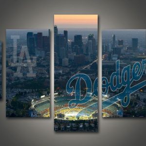 Los Angeles Dodgers Stadium Baseball - 5 Panel Canvas Art Wall Decor