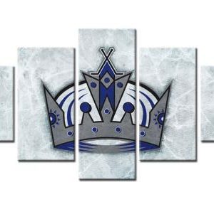 Los Angeles Kings Nhl Team Crown - Sport 5 Panel Canvas Art Wall Decor