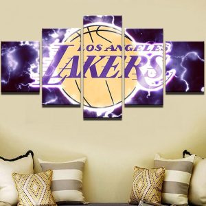 Los Angeles Lakers Logo Basketball NBA Sport - 5 Panel Canvas Art Wall Decor