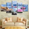 Lotus Calmness Flower - Nature 5 Panel Canvas Art Wall Decor