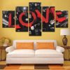 Love 1 - Abstract 5 Panel Canvas Art Wall Decor