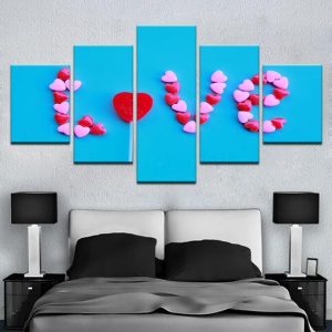 Love Candy Hearts - Abstract Canvas Wall Art