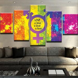 Love Everywhere - Abstract 5 Panel Canvas Art Wall Decor