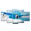 Loveliness Penguins -Animal 5 Panel Canvas Art Wall Decor