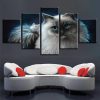 Lovely Cat And Mouse - Animal 5 Panel Canvas Art Wall Decor