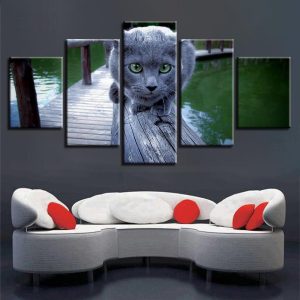 Lovely Cats 07 - Animal 5 Panel Canvas Art Wall Decor