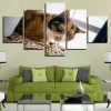 Lovely Cats 3 - Animal 5 Panel Canvas Art Wall Decor