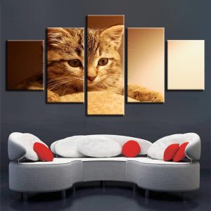 Lovely Cats 9 - Animal 5 Panel Canvas Art Wall Decor