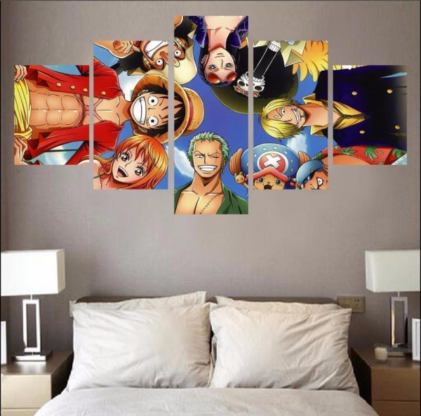 Luffy Gangs One Piece Anime - 5 Panel Canvas Art Wall Decor