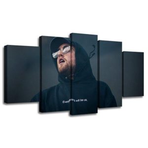 Mac Miller 3 Music - 5 Panel Canvas Art Wall Decor