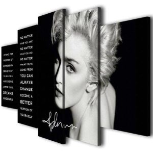 Madonna 01 - Famous Person 5 Panel Canvas Art Wall Decor