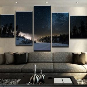 Magical Snowy Roa - Nature 5 Panel Canvas Art Wall Decor