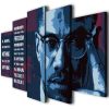 Malcolm X A Man Who Stand For Nothing Quotes - Abstract 5 Panel Canvas Art Wall Decor