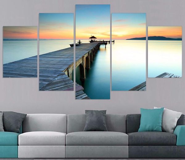 Maldive Islands Resort - Sport 5 Panel Canvas Art Wall Decor