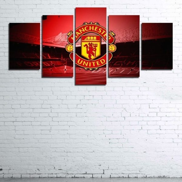 Manchester United V2 Logo Sport - 5 Panel Canvas Art Wall Decor