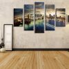 Manhattan Brooklyn Bridge Victory Day - Nature 5 Panel Canvas Art Wall Decor