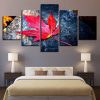 Maple Leaf 5 - Nature 5 Panel Canvas Art Wall Decor