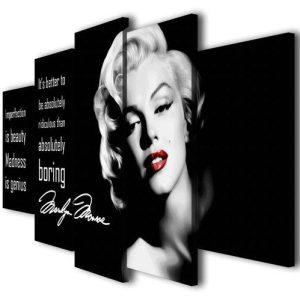 Marilyn Monroe 03 - Famous Person 5 Panel Canvas Art Wall Decor