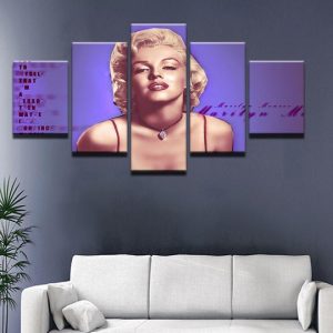 Marilyn Monroe 09 - Famous Person 5 Panel Canvas Art Wall Decor