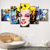 Marilyn Monroe Color - Famous Person 5 Panel Canvas Art Wall Decor