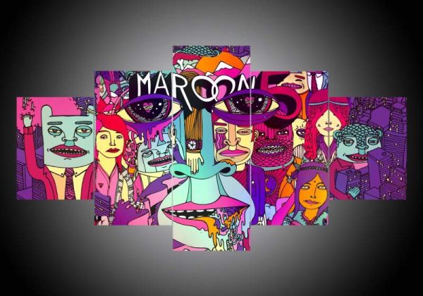 Maroon 5 - Abstract 5 Panel Canvas Art Wall Decor