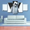 Marshmello 1 - Abstract 5 Panel Canvas Art Wall Decor