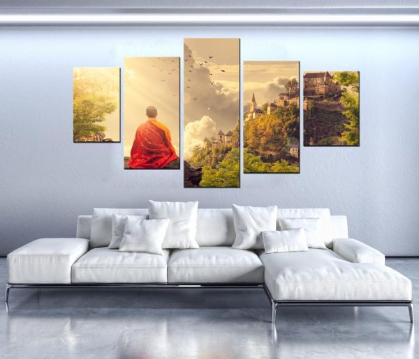 Meditation - Religion 5 Panel Canvas Art Wall Decor