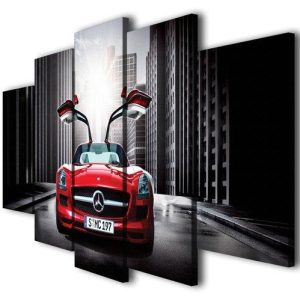 Mercedes Benz Sport Racing Car - Automative 5 Panel Canvas Art Wall Decor