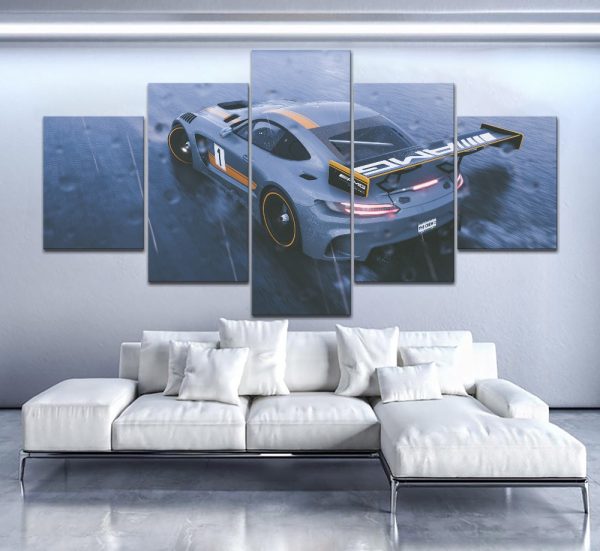 Mercedes GTR Car - 5 Panel Canvas Art Wall Decor