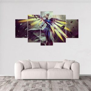 Mercy Overwatch 3 - Gaming 5 Panel Canvas Art Wall Decor