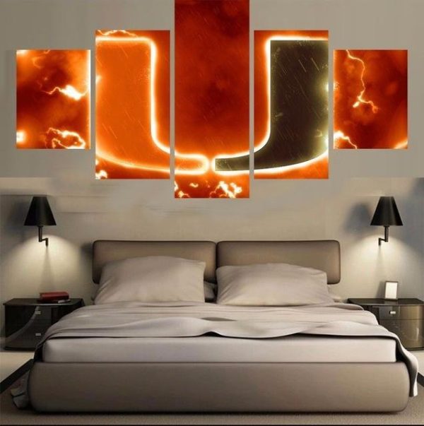 Miami Hurricanes 1 Sport - 5 Panel Canvas Art Wall Decor