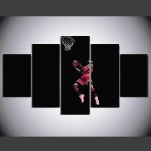 Michael Jordan Dunking Celebrity - 5 Panel Canvas Art Wall Decor