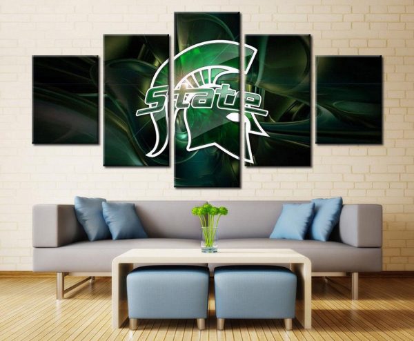 Michigan State Spartans Sport - 5 Panel Canvas Art Wall Decor