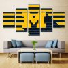 Michigan Wolverines Logo Baseball - 5 Panel Canvas Art Wall Decor