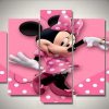 Mickey Mouse Dancing Minnie Cartoon - 5 Panel Canvas Art Wall Decor