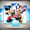 Mickey Mouse Mickey Dancing Wih Winnie Cartoon - 5 Panel Canvas Art Wall Decor