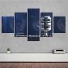 Microphone 5 - Music 5 Panel Canvas Art Wall Decor