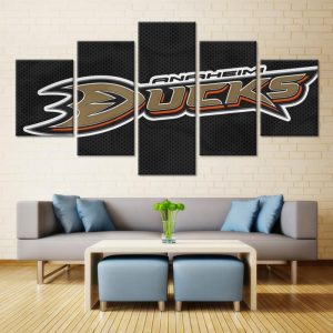 Mighty Ducks Nhl Logo - Sport 5 Panel Canvas Art Wall Decor