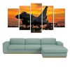 Military Jet Aviation Plane Sunset 03 - Aircraft 5 Panel Canvas Art Wall Decor