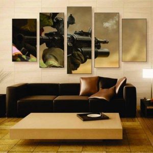 Military Rifle - Army 5 Panel Canvas Art Wall Decor