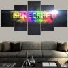 Minecraft Colorful Poster Gaming - 5 Panel Canvas Art Wall Decor