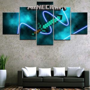 Minecraft The Sword Gaming - 5 Panel Canvas Art Wall Decor